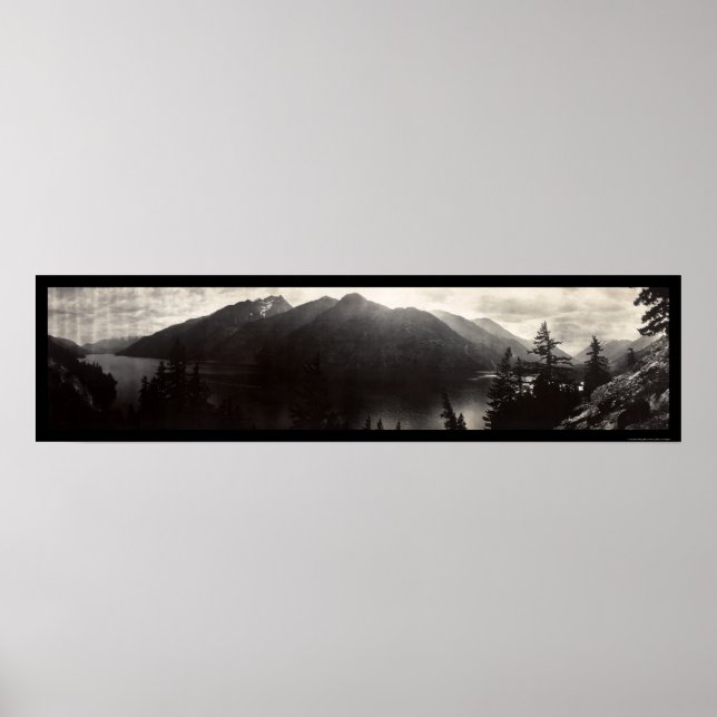 Lake Chelan, WA Cascade Mountains Photo 1908 Poster (Front)