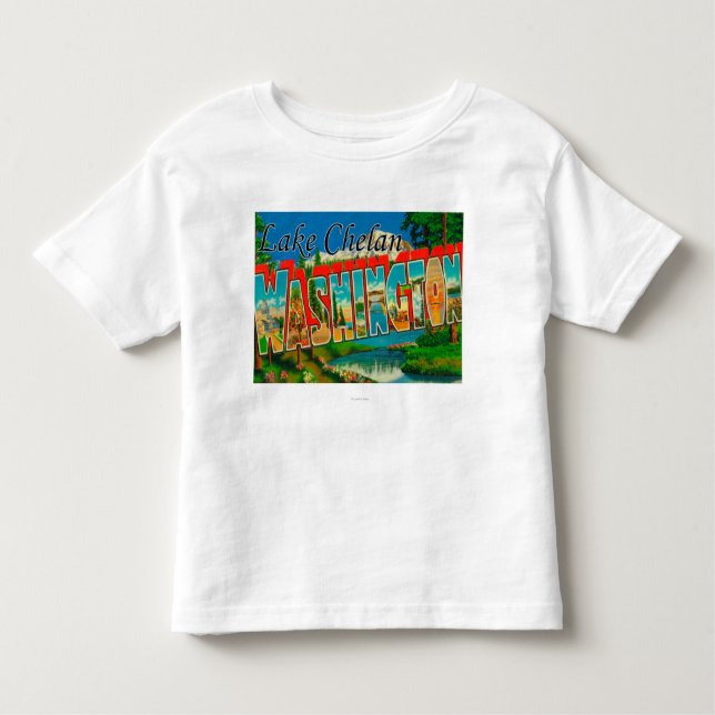 Lake Chelan, Washington - Large Letter Scenes Toddler T-Shirt (Front)