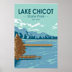 Lake Chicot State Park Arkansas Vintage Poster