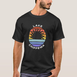 Lake Chippewa Wisconsin WI Retro Sunset Souvenir V T-Shirt