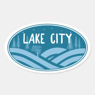 Lake City Colorado Outdoors Oval Sticker
