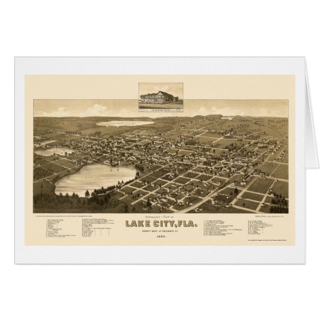 Lake City, FL Panoramic Map - 1885 (Front Horizontal)