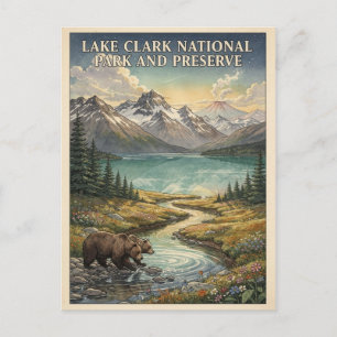 Lake Clark National Park Alaska Bear Travel Postcard