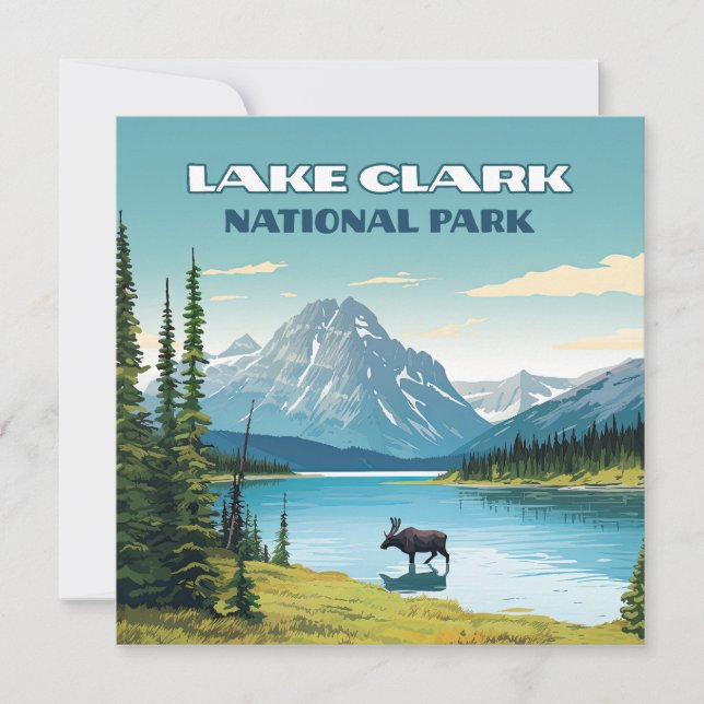 Lake Clark National Park Alaska Vintage Flat Card (Front)