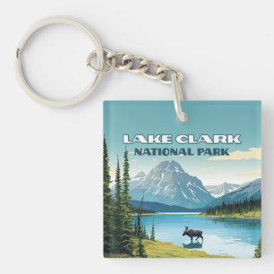 Lake Clark National Park Alaska Vintage Travel  Key Ring