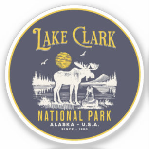 Lake Clark National Park Retro Woodland Scene