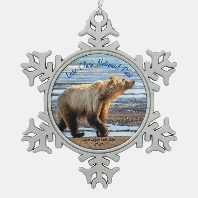 Lake Clark National Park Snowflake Framed Ornament (Front)