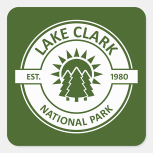 Lake Clark National Park Sun Trees Square Sticker