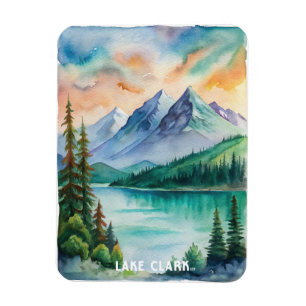 Lake Clark National Park Watercolor Painting Magnet