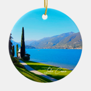 Lake Como Bellagio Walkway Italy Ceramic Ornament