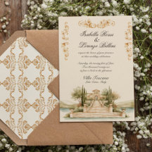 Lake Como Destination Wedding Invitation