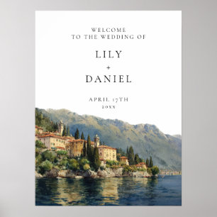 Lake Como Italian Wedding Welcome Sign