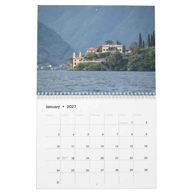 Lake Como, Italy Calendar 2013 (Jan 2027)