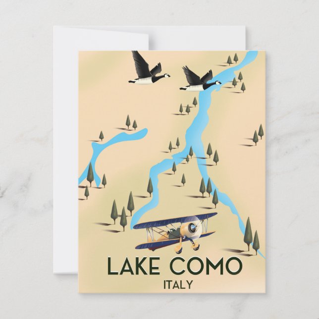 Lake Como Italy Map Travel poster (Front)