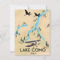 Lake Como Italy Map Travel poster