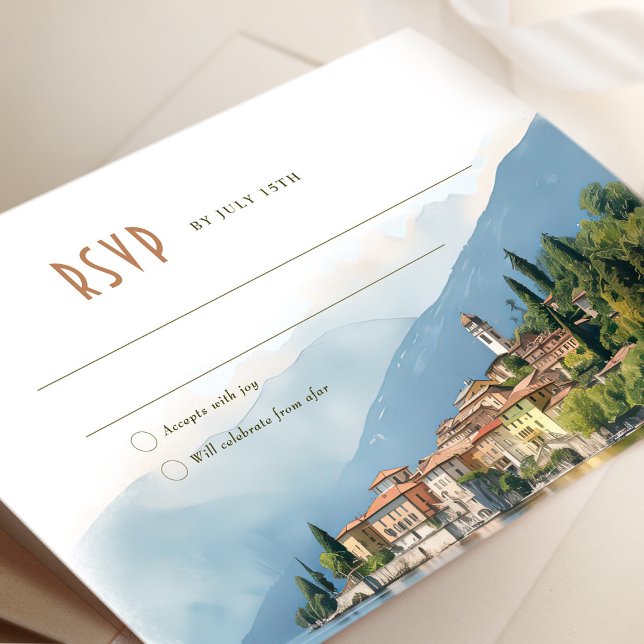 Lake Como Italy RSVP Wedding Insert Destination In Invitation (Creator Uploaded)