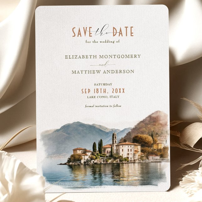 Lake Como Italy Save The Date Destination Invitation (Creator Uploaded)