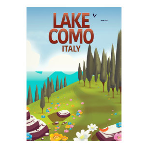 Lake Como Italy travel postcard. Photo Print