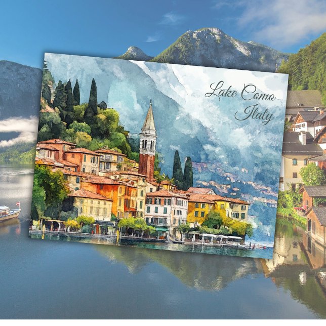 Lake Como Italy Vacation Europe Art Keepsake Postcard (Creator Uploaded)