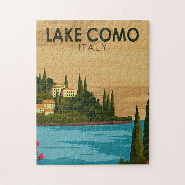 Lake Como Italy Vintage Jigsaw Puzzle (Vertical)