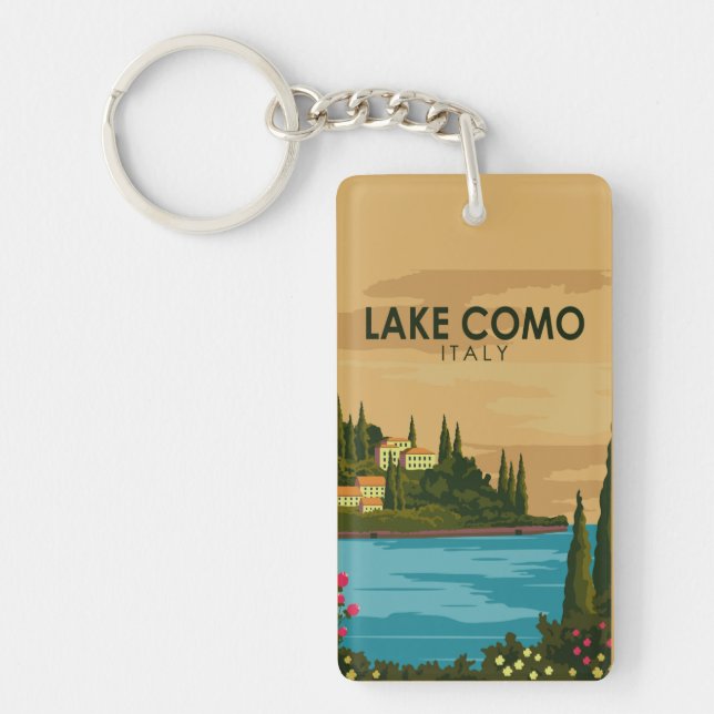 Lake Como Italy Vintage  Key Ring (Front)