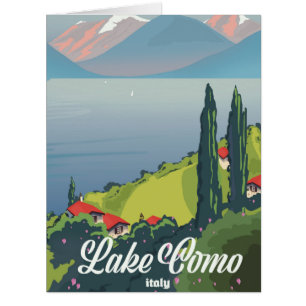 Lake Como Italy vintage style travel poster