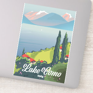 Lake Como Italy vintage style travel poster
