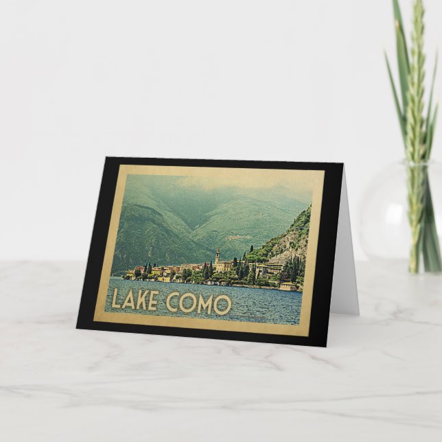 Lake Como Italy Vintage Travel Card (Front)