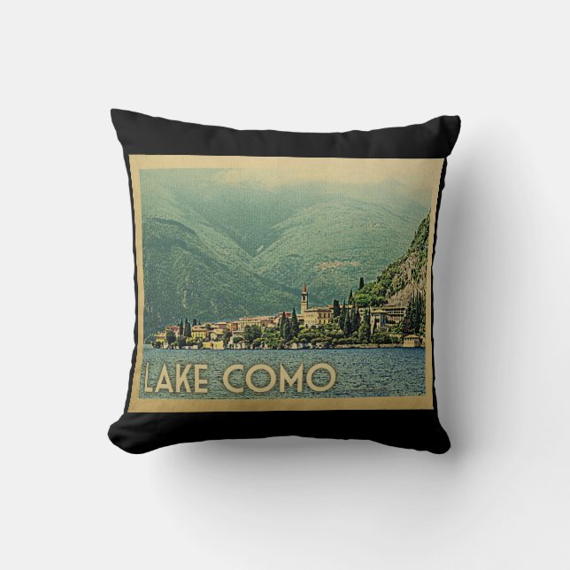Lake Como Italy Vintage Travel Cushion (Front)