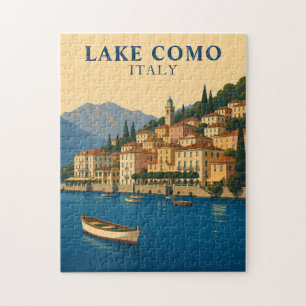 Lake Como Italy Vintage Travel Italian Lakes Jigsaw Puzzle