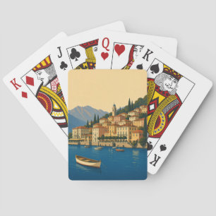 Lake Como Italy Vintage Travel Italian Lakes Playing Cards