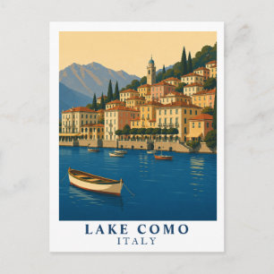 Lake Como Italy Vintage Travel Italian Lakes Postcard
