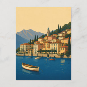 Lake Como Italy Vintage Travel Italian Lakes Postcard