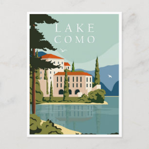 Lake Como Italy Vintage Travel retro Postcard