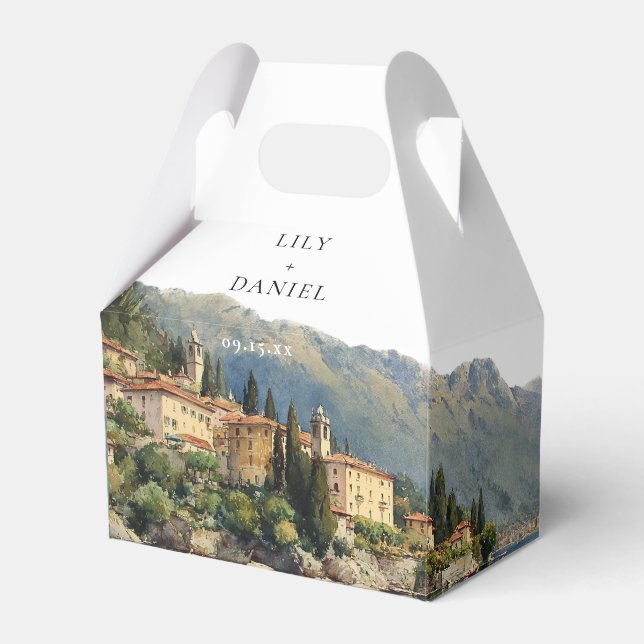 Lake Como Italy  WatercolorWedding Favour Box (Front Side)
