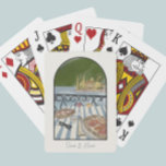 Lake Como Italy Wedding Favours. Playing Cards<br><div class="desc">Welcome Bags, a charming and elegant way to welcome your guests. Featuring a beautiful watercolor illustration of Lake Como, these tote bags are both practical and stylish. The design captures the beauty and romance of Lake Como, with its serene waters, lush greenery, and picturesque villages. Whether used as welcome bags...</div>