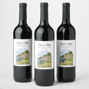 Lake Como Italy Wedding Wine Label