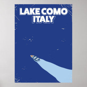 lake como itlay travel poster