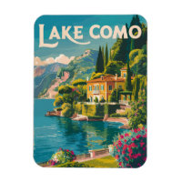 Lake Como Painterly Travel Art Vintage