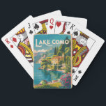 Lake Como Painterly Travel Art Vintage Playing Cards<br><div class="desc">Lake Como painterly art design. Lake Como,  in Northern Italy’s Lombardy region,  is an upscale resort area known for its dramatic scenery,  set against the foothills of the Alps.</div>
