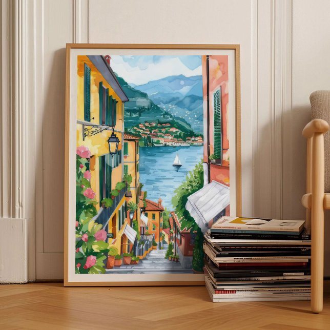 Lake Como Print Lake Como Poster Como Illustration (Creator Uploaded)