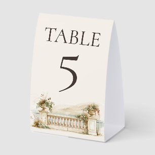 Lake Como Table Number Card