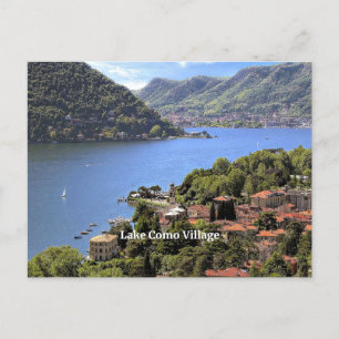 Lake Como Village, scenic photograph, Postcard