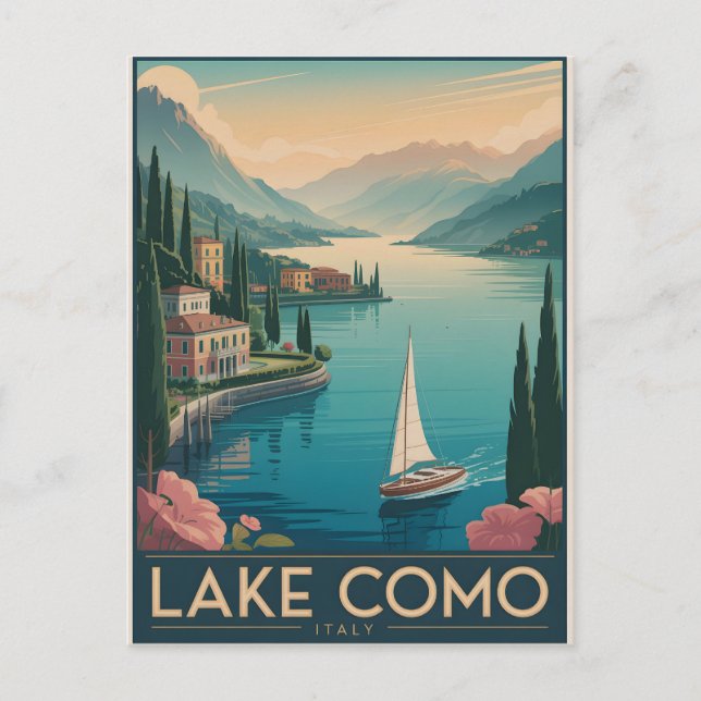 Lake Como Vintage  Postcard (Front)