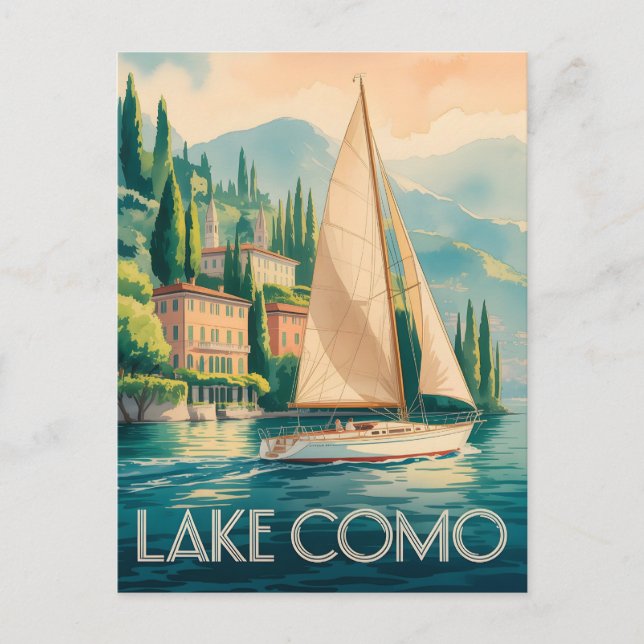 Lake Como watercolor Postcard (Front)