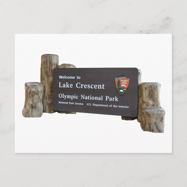 Lake Crescent Olympic National Park entry sign Postcard (Front)