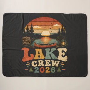 Lake Crew 2026 Family Lake Vacation Matching Sherpa Blanket