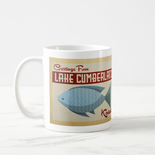 Lake Cumberland Fish Vintage Travel Coffee Mug (Left)
