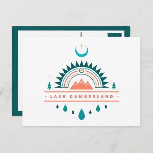 lake cumberland kentucky boho rainbow moon postcard