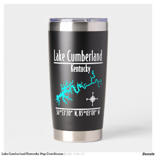 Lake Cumberland Kentucky Map Coordinates Insulated Tumbler